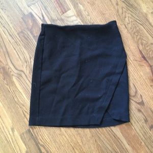 Black waffle pattern midi skirt